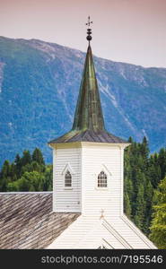 Bruvik Lutheran Church, island Osteroy Norway Hordaland county. Bruvik Lutheran Church, island Osteroy Norway