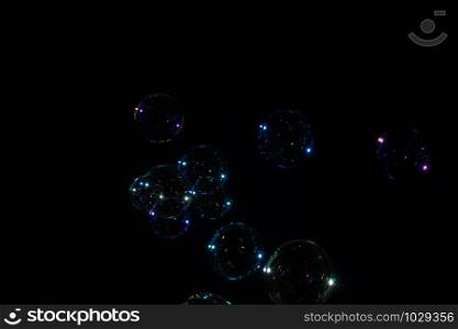 Bubbles black background