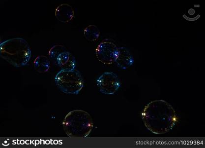 Bubbles black background