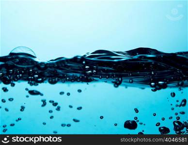 Bubbles floating in water