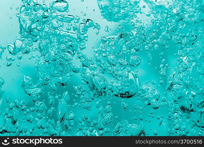 bubbles in a sea water close up