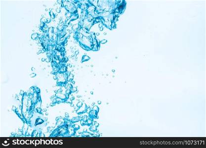 Bubbles in blue water background.