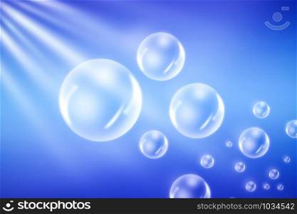 Bubbles on blue background