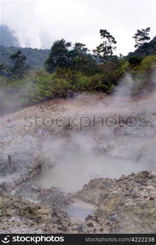 Bubbling mud pool in Kwah Sikidang, Dieng plateau