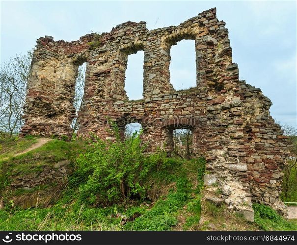 Buchach castle ruins, Ternopil oblast, Ukraine. Dating to 14th century.