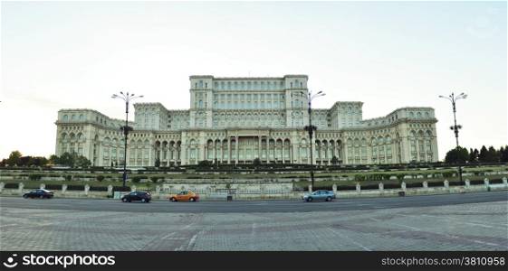 Bucharest city romania Palace of Parliament landmark panorama