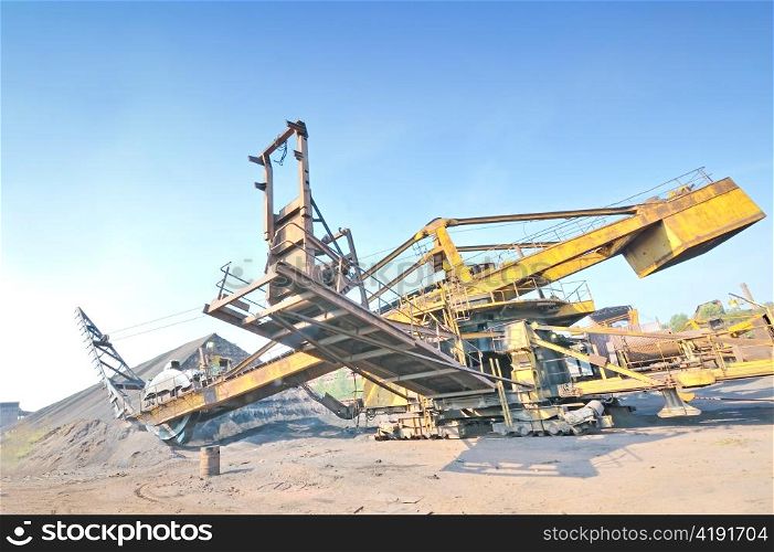 bucket wheel excavator for digging the brown coal