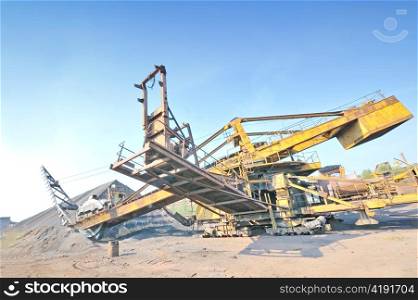 bucket wheel excavator for digging the brown coal