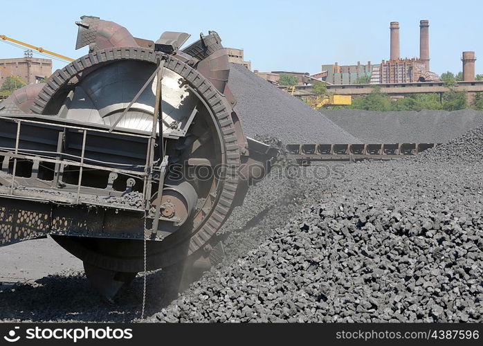 bucket-wheel excavators digging