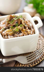 Buckwheat porridge with mushrooms&#xA;