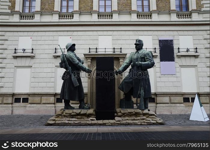 budapest city hungary giant first world war soldiers statue