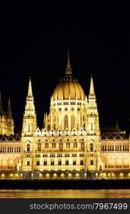 Budapest City Hungary Parliament Building Landmark Architecture night scene
