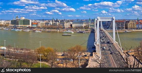 Budapest Danube river waterfront panoramic view, capital of Hungary