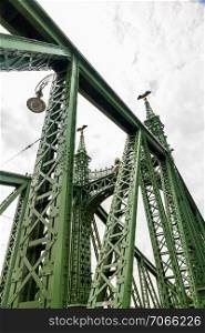 Budapest, Hungary – Girders on the Liberty or Freedom Bridge on the River Danube 