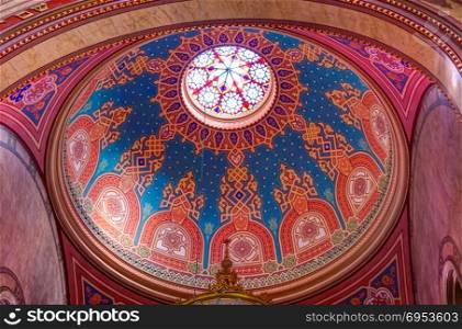 Budapest, Hungary - September 17, 2015: Interior of the Great Synagogue in Dohany Street. The Dohany Street synagogue is the largest synagogue in Europe.