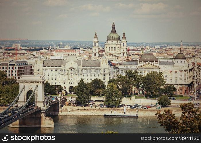 Budapest vintage skyline. Hungary