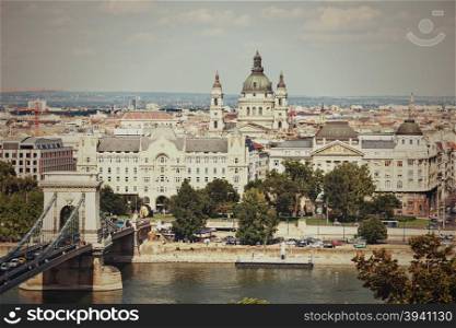 Budapest vintage skyline. Hungary