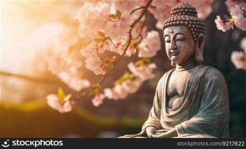 Buddha background. Illustration Generative AI
