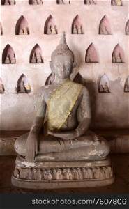 Buddha in temple Wat Sisaket, Vientiane, Laos
