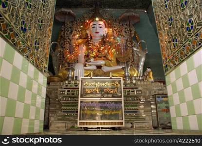 Buddha in the temple, Sagaing Hill, Mandalay, Myanmar