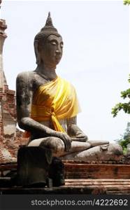 Buddha in wat Mahathat in Ayuthaya, Thailand