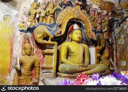 Buddha inside small shrine in Ridigala in Sri Lanka