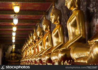 Buddha meditation. temple in thailand. The famous attractions of Thailand.