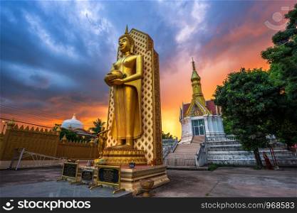 Buddha statue at in Temple (Thai language:Wat Chan West) is a Buddhist temple (Thai language:Wat) It is a major tourist attraction Phitsanulok, Thailand.July 5, 2018