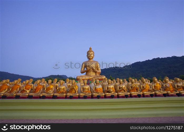 buddha statue in nakornnayok temple thailand
