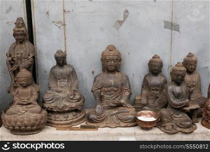 Buddha statues in Panjiayuan antique market, Beijing, China