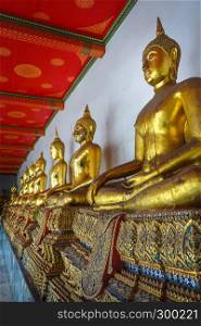 Buddha statues in Wat Pho Buddhist temple, Bangkok, Thailand. Buddha statues in Wat Pho, Bangkok, Thailand