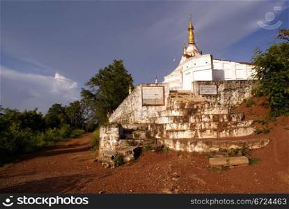 Buddhist monastery on the hill in Hsipo, Myanmar