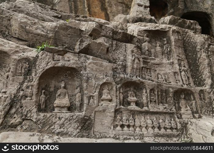 Buddhist sculptures in Longmen grottoes, Luoyang, China