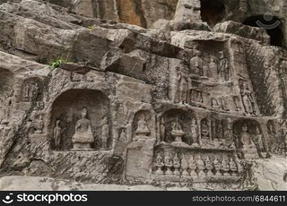 Buddhist sculptures in Longmen grottoes, Luoyang, China