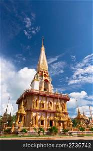 Buddhist stupa in Wat Chalong temple, Thailand