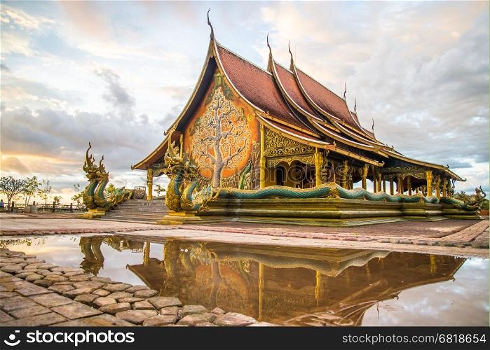 Buddhist temple in the Northeast of Thailand,