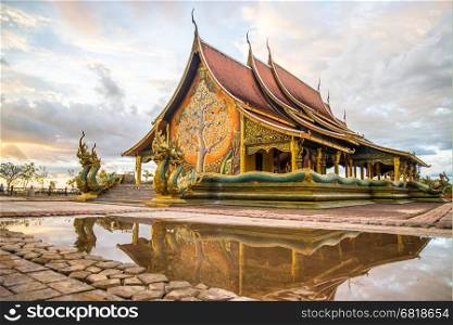 Buddhist temple in the Northeast of Thailand,