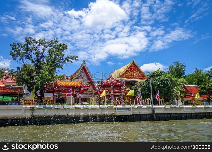Buddhist Temple on Khlong canal, Bangkok, Thailand. Buddhist Temple on Khlong, Bangkok, Thailand
