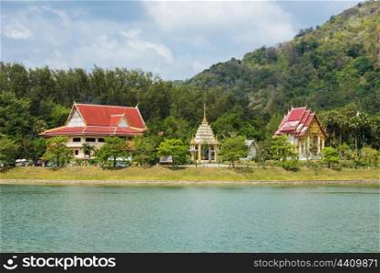 Buddhist temple on the island of Phuket in Thailand
