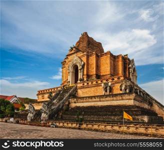 Buddhist temple Wat Chedi Luang. Chiang Mai, Thailand