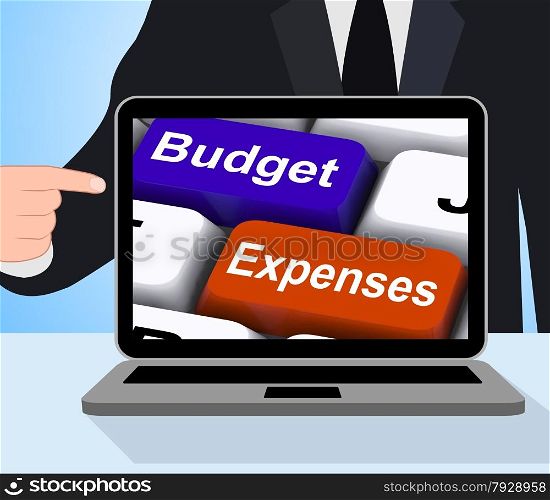 Budget Expenses Keys Displaying Company Accounts And Budgeting