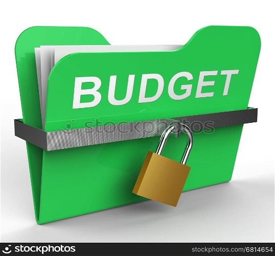 Budget File With Padlock Shows Accounting Allowances 3d Rendering