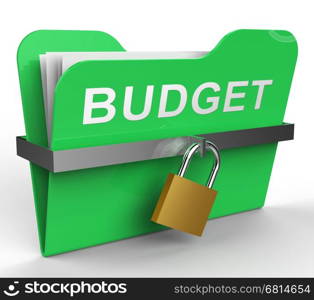 Budget File With Padlock Shows Accounting Allowances 3d Rendering