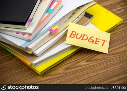 Budget; The Pile of Business Documents on the Desk
