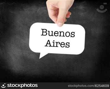 Buenos Aires written on a speechbubble