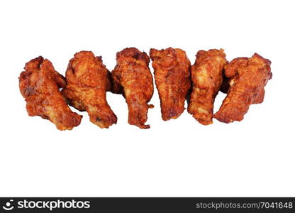Buffalo chicken wings isolated on white