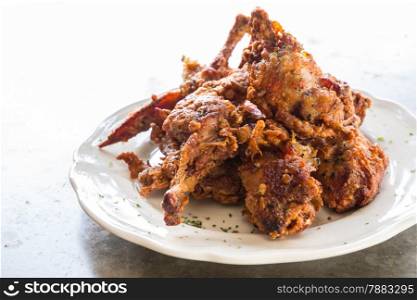 Buffalo Wing, Deep fried chicken, in white plate