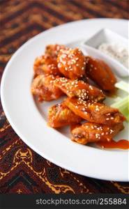 Buffalo wings fried chicken with spicy sauce