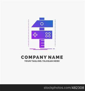 Build, craft, develop, developer, game Purple Business Logo Template. Place for Tagline.. Vector EPS10 Abstract Template background