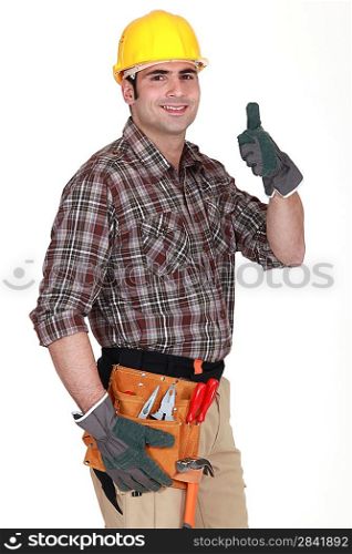 Builder giving thumbs-up